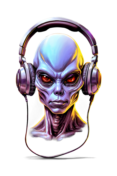 T Shirt Design, Alien mit Kopfhörer 15 1712817898