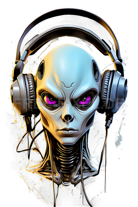 T Shirt Design, Alien mit Kopfhörer 17 1712817898