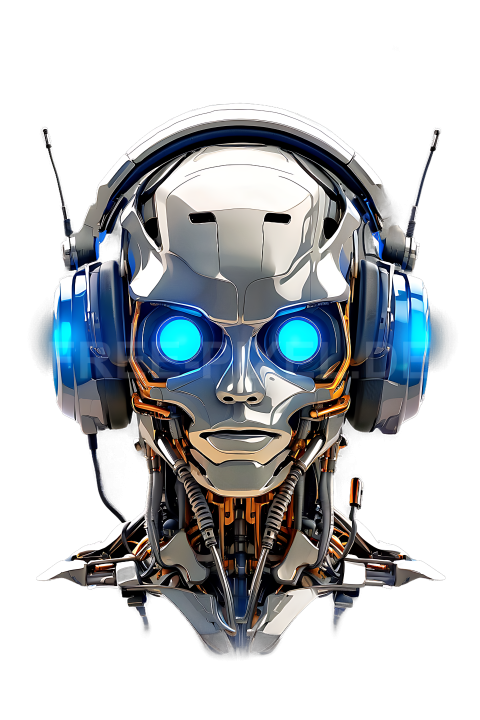 T Shirt Design, Roboter mit Kopfhörer 12 1713425621